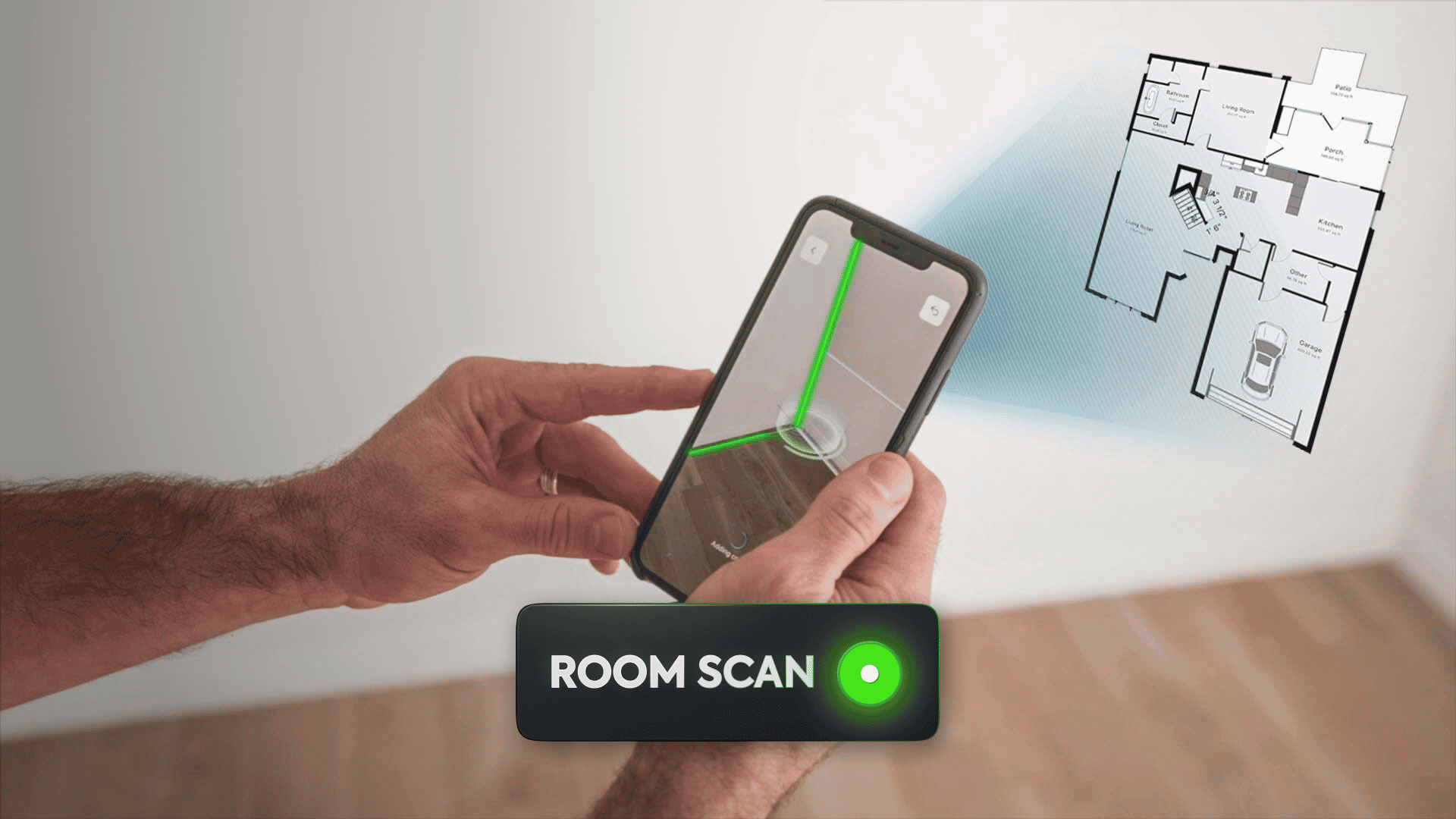 Scanning a room with hardwood floor with an iphone using the magicplan app manual scan