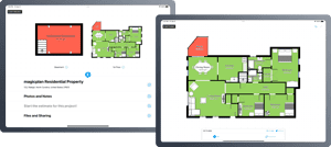 Property Gross Living Area (GLA) calculation based on ANSI standards using the magicplan app in an ipad