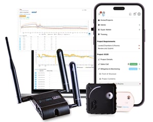 Clean Claims Equipment and app on iphone with dashboard
