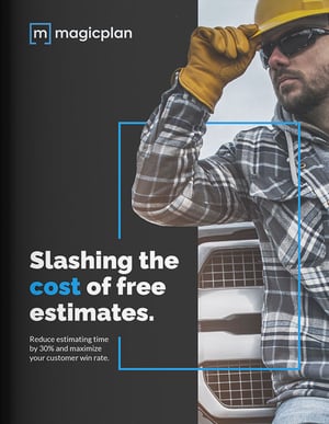 Whitepaper cover - Slashing the cost of free estimates with contractor holding helmet