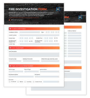 NFPA 921 Compliant Fire Investigation Form with Fields Preview