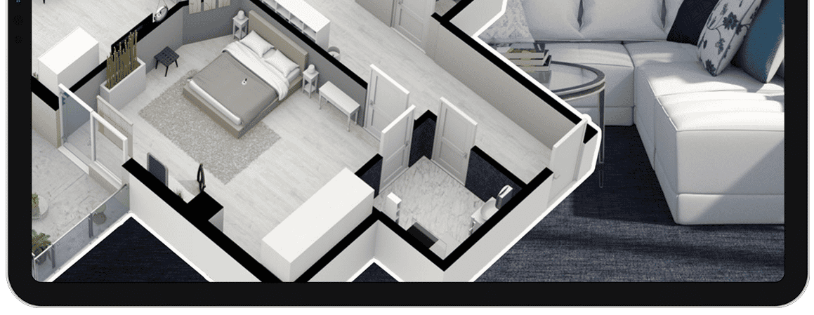 floorplanner main bottom 3D floor plan of an apartment