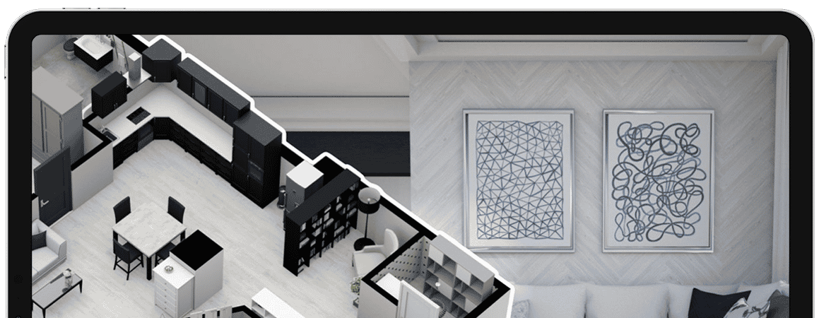 floorplanner ipad 3D floor plan of an apartment