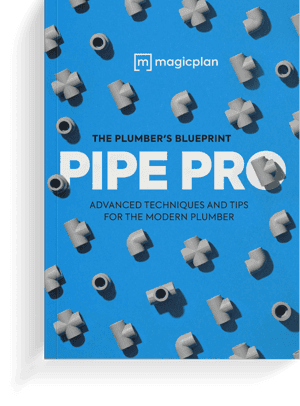 pipe pro guide blue cover with many pipes and magicplan white logo